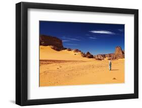 Tuareg in Desert, Sahara Desert, Algeria-DmitryP-Framed Photographic Print