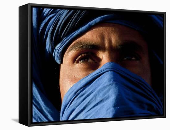 Tuareg Man, Erg Chebbi, Sahara Desert, Morocco-Peter Adams-Framed Stretched Canvas