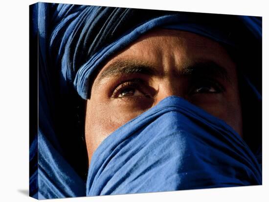 Tuareg Man, Erg Chebbi, Sahara Desert, Morocco-Peter Adams-Stretched Canvas