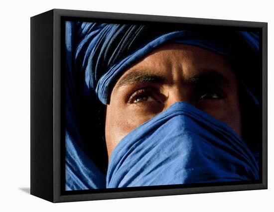 Tuareg Man, Erg Chebbi, Sahara Desert, Morocco-Peter Adams-Framed Stretched Canvas