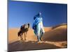 Tuareg Man Leading Camel Train, Erg Chebbi, Sahara Desert, Morocco-Peter Adams-Mounted Photographic Print