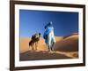 Tuareg Man Leading Camel Train, Erg Chebbi, Sahara Desert, Morocco-Peter Adams-Framed Photographic Print