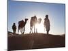 Tuareg Man with Camel Train, Erg Chebbi, Sahara Desert, Morocco-Peter Adams-Mounted Photographic Print