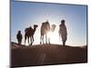 Tuareg Man with Camel Train, Erg Chebbi, Sahara Desert, Morocco-Peter Adams-Mounted Photographic Print