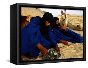 Tuareg Men Preparing for Tea Ceremony Outside a Traditional Homestead, Timbuktu, Mali-Ariadne Van Zandbergen-Framed Stretched Canvas