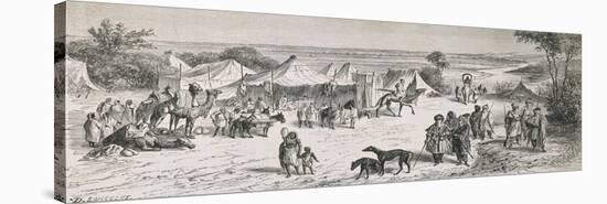 Tuareg Nomad Camp by Dieudonne Auguste Lancelot (1822-1894)-null-Stretched Canvas