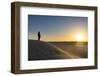 Tuareg standing on a sand dune in the Tenere Desert at sunrise, Sahara, Niger, Africa-Michael Runkel-Framed Photographic Print