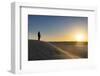 Tuareg standing on a sand dune in the Tenere Desert at sunrise, Sahara, Niger, Africa-Michael Runkel-Framed Photographic Print