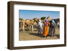 Tuaregs at the animal market, Agadez, Niger-Michael Runkel-Framed Photographic Print