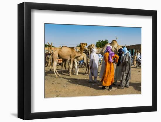 Tuaregs at the animal market, Agadez, Niger-Michael Runkel-Framed Photographic Print