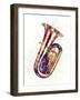 Tuba Abstract Watercolor-Michael Tompsett-Framed Art Print