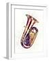 Tuba Abstract Watercolor-Michael Tompsett-Framed Art Print