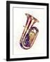 Tuba Abstract Watercolor-Michael Tompsett-Framed Art Print