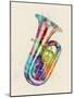 Tuba Abstract Watercolor-Michael Tompsett-Mounted Art Print