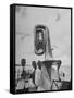 Tuba Player Keeping His Head Dry in a Rainstorm During Visit to St. Croix by Pres. Harry S. Truman-Thomas D^ Mcavoy-Framed Stretched Canvas