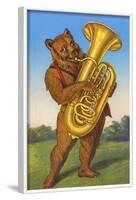 Tuba-Playing Bear-null-Framed Art Print