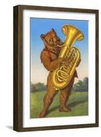 Tuba-Playing Bear-null-Framed Art Print