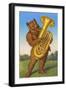 Tuba-Playing Bear-null-Framed Art Print