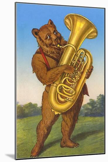 Tuba-Playing Bear-null-Mounted Art Print