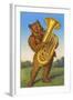 Tuba-Playing Bear-null-Framed Art Print