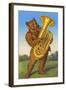 Tuba-Playing Bear-null-Framed Art Print