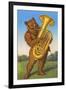 Tuba-Playing Bear-null-Framed Art Print