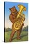 Tuba-Playing Bear-null-Stretched Canvas
