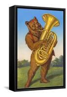 Tuba-Playing Bear-null-Framed Stretched Canvas