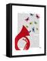 Tuba with Butterflies-Fab Funky-Framed Stretched Canvas