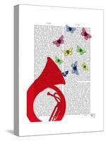 Tuba with Butterflies-Fab Funky-Stretched Canvas