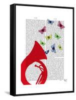 Tuba with Butterflies-Fab Funky-Framed Stretched Canvas