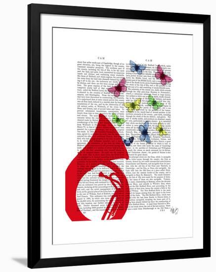 Tuba with Butterflies-Fab Funky-Framed Art Print