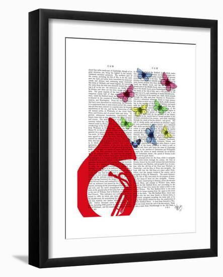 Tuba with Butterflies-Fab Funky-Framed Art Print