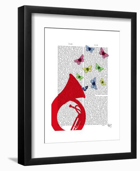 Tuba with Butterflies-Fab Funky-Framed Art Print