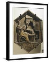 Tubalkain, the First Blacksmith Artisan Working Copper and Iron-Andrea Pisano-Framed Giclee Print