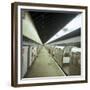 Tube Train Standing at Blackhorse Road Station on the Victoria Line, London, 1974-Michael Walters-Framed Premium Photographic Print