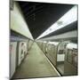 Tube Train Standing at Blackhorse Road Station on the Victoria Line, London, 1974-Michael Walters-Mounted Premium Photographic Print