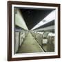 Tube Train Standing at Blackhorse Road Station on the Victoria Line, London, 1974-Michael Walters-Framed Photographic Print