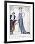 Tubular Grey Evening Gown by Worth with Any Fullness Drawn Over One Hip-Georges Barbier-Framed Photographic Print