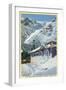 Tuckerman Ravine, NH - View of a US Forest Service Ski Shelter-Lantern Press-Framed Art Print