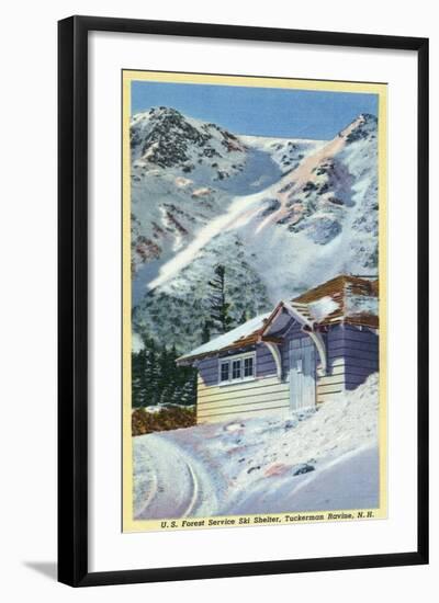 Tuckerman Ravine, NH - View of a US Forest Service Ski Shelter-Lantern Press-Framed Art Print