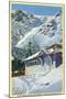 Tuckerman Ravine, NH - View of a US Forest Service Ski Shelter-Lantern Press-Mounted Art Print