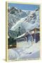 Tuckerman Ravine, NH - View of a US Forest Service Ski Shelter-Lantern Press-Stretched Canvas