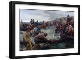 Tucking a School of Pilchards, 1897-Percy Robert Craft-Framed Giclee Print