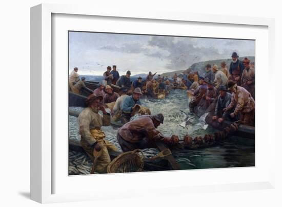 Tucking a School of Pilchards, 1897-Percy Robert Craft-Framed Giclee Print