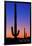 Tucson, Arizona - Cactus and Moon-Lantern Press-Framed Art Print