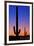 Tucson, Arizona - Cactus and Moon-Lantern Press-Framed Art Print