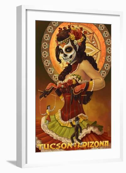 Tucson, Arizona - Day of the Dead Marionette-Lantern Press-Framed Art Print