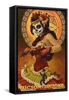 Tucson, Arizona - Day of the Dead Marionette-Lantern Press-Framed Stretched Canvas