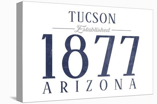 Tucson, Arizona - Established Date (Blue)-Lantern Press-Stretched Canvas